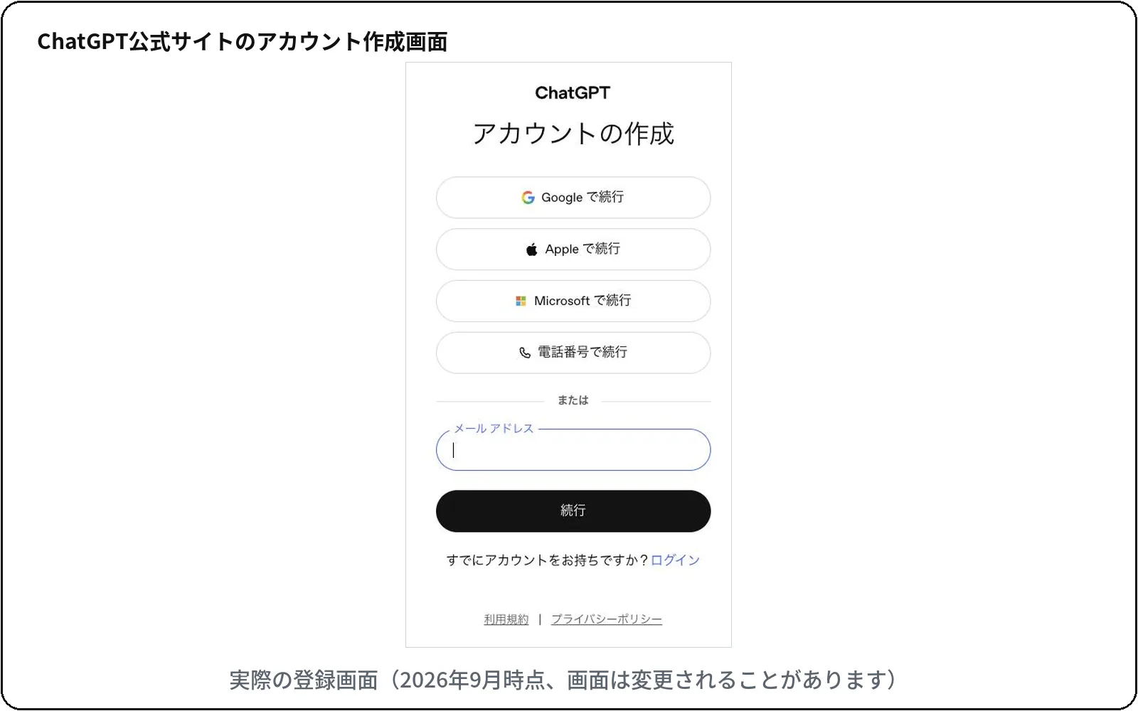 ChatGPT登録の3ステップ:公式サイトへアクセス、アカウント作成、認証コード入力